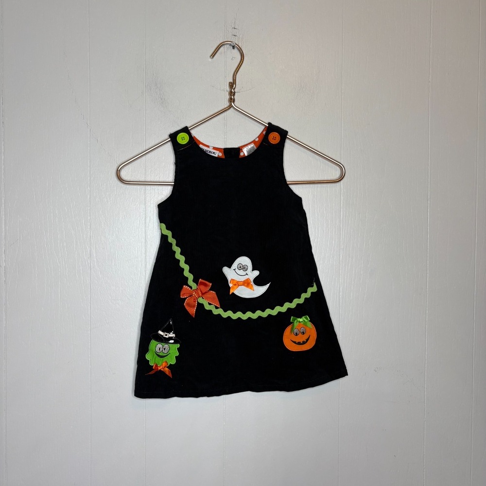Blueberi Boulevard Dress 2T Black Ghost Witch Pumpkin Spooky Halloween Party NWT